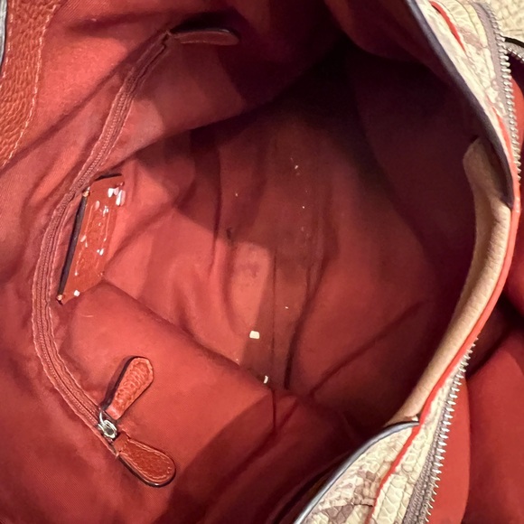 Coach Brown & Tan Python-Print Leather Shoulder Bag - Picture 12 of 13